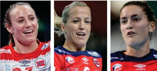  ?? NTB SCANPIX ?? Camilla Herrem, Heidi Løke og Stine Skogrand er de tre på landslaget som har barn.