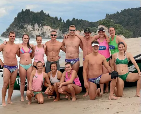  ?? PHOTO: BELINDA BROWN ?? Members of the Titahi Bay Surf Life Saving Club surf boat crews, who battled hard this summer.