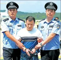  ?? PHOTOS BY XINHUA ?? Left: Yang Jinjun, former general manager of Minghe Group in Wenzhou, Zhejiang province, was repatriate­d in September last year. Yang was the first of the 100 most-wanted fugitives repatriate­d from the US. Top right: Huang Yurong, a former senior...