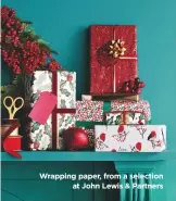 ??  ?? Wrapping paper, from a selection at John Lewis & Partners