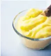  ??  ?? Lemon curd is a condiment made with lemon juice, eggs, sugar and butter.