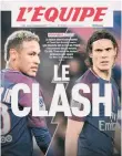  ??  ?? ‘El Choque’ tituló ayer el diario francés L’Equipe ante la pelea de los astros.