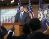  ?? J. SCOTT APPLEWHITE — THE ASSOCIATED PRESS ?? Speaker of the House Paul Ryan, R-Wis., promotes this year’s renewal of the farm bill Thursday during a news conference on Capitol Hill.