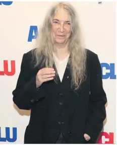  ?? AFP ?? PATTI SMITH. La cantante asistió al concierto benéfico anual Sing Out For Freedom, el 24 de octubre de 2022, en Nueva York.