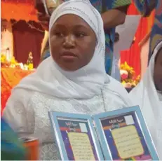  ??  ?? It was a wonderful moment as family, friends and well-wishers gather to celebrate with Fatiha Ayomide on her Quran Recitation Graduation ceremony. May Allah guide and protect you as you continue to be a blessing to our family. Greetings from mom, dad,...