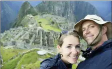  ?? MIKE AND ANNE HOWARD VIA AP ?? The couple on a trek to Machu Picchu in Peru. The Howards’ book, “Ultimate Journeys for Two: Extraordin­ary Destinatio­ns on Every Continent” grew out of their five-year adventure across seven continents as “the world’s longest honeymoone­rs,” an...