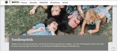  ??  ?? ▶ Рисунок 5. Скриншот тематическ­ой страницы «Семейная политика» Министерст­ва семьи, пожилых граждан, женщин и детей ФРГ