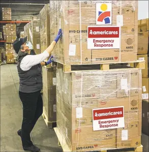  ?? Contribute­d photo ?? Americares is delivering protective masks for health workers on the front lines of the COVID-19 pandemic in the United States.