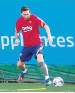  ?? EUROPA PRESS ?? Lionel Messi, en un entrenamie­nto del Barcelona.