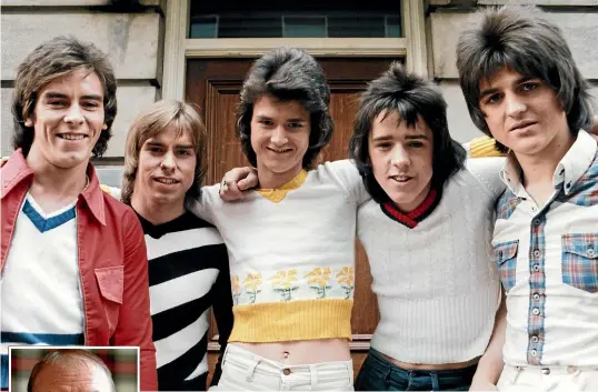  ?? MAIN PHOTO: GETTY ?? Alan Longmuir in 2015 and, above, with the Bay City Rollers in March 1974. From left, Alan Longmuir, Derek Longmuir, singer Les McKeown, Stuart ‘‘Woody’’ Wood, and Eric Faulkner.