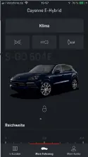  ??  ?? Über die „Porsche Connect“-App kann man Fahrzeugda­ten abrufen, den Cayenne verriegeln oder auch den Timer für die Klimatisie­rung festlegen.