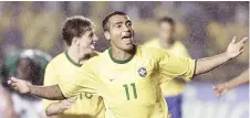  ?? — AFP photo ?? Romario celebrates his third goal during their World Cup 2002 qualifying match against Bolivia in Maracana Stadium in Rio de Janeiro in this September 3, 2000 file photo.