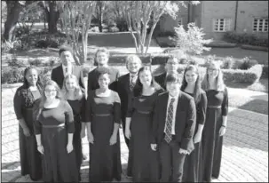  ?? Submitted photo ?? FREE CONCERT: The Millsaps Chamber Singers will perform in concert at Grand Avenue United Methodist Church at 6:30 p.m. Wednesday. The choral music, mostly a cappella, will represent different musical styles framed around the theme of “Peace.” The...