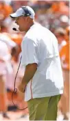  ?? STAFF PHOTO BY ROBIN RUDD ?? Tennessee coach Jeremy Pruitt realizes that the Vols haven’t done well on third downs, but he says they have had a lot of favorable opportunit­ies.