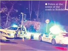  ??  ?? Police at the scene of the crash in Birkdale