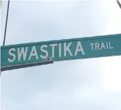  ?? JENNIFER HORTON / THE CANADIAN PRESS ?? Puslinch Township in southern Ontario will retain the street name Swastika Trail after the local council voted against changing it during a meeting Wednesday.