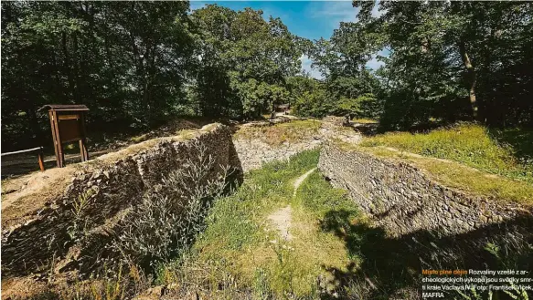  ??  ?? Místo plné dějin Rozvaliny vzešlé z archeologi­ckých výkopů jsou svědky smrti krále Václava IV. Foto: František Vlček, MAFRA