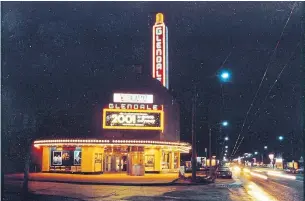  ?? CITY OF TORONTO ARCHIVES ?? The marquee of the Glendale Cinerama on Avenue Rd., where Stanley Kubrick's 2001: A Space Odyssey screened for years starting with its 1968 release.