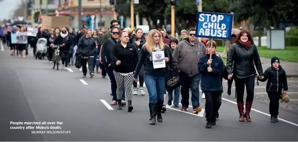  ?? MURRAY WILSON/STUFF ?? People marched all over the country after Moko’s death.