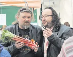  ??  ?? Good food: The Hairy Bikers previously filming in St George’s Market, Belfast