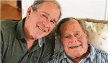  ?? Office of George W. Bush via Associated Press ?? Former President George H.W. Bush celebrated his 94th birthday in Maine with his son, George W. Bush.