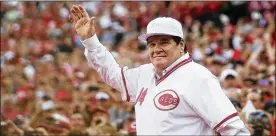  ?? JOHN MINCHILLO / AP FILE ?? Former Reds star Pete Rose waves to the Cincinnati crowd at a ceremony to honor the 40th anniversar­y of the 1976 World Series champions.