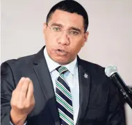  ??  ?? Prime Minister of Jamaica Andrew Holness.