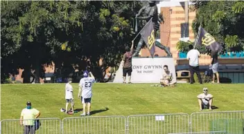  ?? K.C. ALFRED U-T ?? Fans will be back today when the Padres take on the Mariners in Peoria, Ariz., in the first exhibition game.