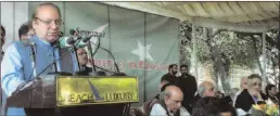  ?? KARACHI
-APP ?? President PML -N, Nawaz Sharif addressing a seminar on the future of democracy.