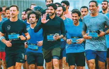  ?? ?? Shaikh Hamdan with other participan­ts during the fourth edition of Dubai Run, the flagship event of the annual Dubai Fitness Challenge, last Sunday.