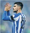  ?? PHOTO: GETTY IMAGES ?? Thanks for being here . . . Huddersfie­ld Town’s Christophe­r Schindler applauds the fans after his side’s win against Fulham FC yesterday.