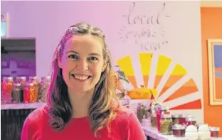  ?? DANIEL BROWN/THE GUARDIAN ?? Sarah Forrester Wendt stands behind the counter of her vegan restaurant, My Plum, My Duck, in Charlottet­own. After three years of service she’s decided to close the business.