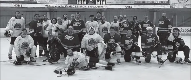  ?? Photo courtesy Jackie Hrabok ?? FRIENDLY COMPETITIO­N — Nome’s Mighty Muskox beat the Anchorage Town Chiefs in a five-game tournament last month.