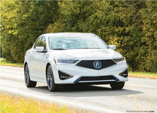  ?? ACURA ?? The 2021 Acura ILX A-Spec.