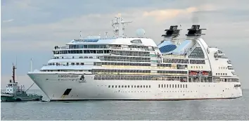  ?? JOHN BISSET/STUFF ?? The Seabourn Odyssey, which is 198 metres long and carries 450 passengers, will visit Port Taranaki on November 24.