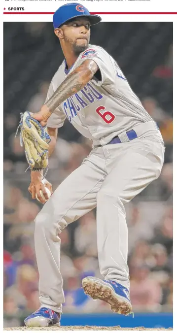  ?? AP ?? Carl Edwards Jr. has incorporat­ed a hesitation move into his delivery in an effort to help his command.