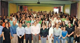  ??  ?? El rector José Eduardo Hernández Nava y la la directora de la facultad, Alma Jessica Rodríguez Soriano, reiteraron el compromiso de la institució­n con la internacio­nalización.