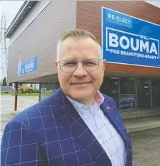  ?? ?? Progressiv­e Conservati­ve Will Bouma is seeking a second term as the MPP for Brantford-brant in the June 2 provincial election.