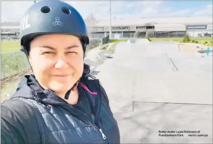  ?? PHOTO/ SUPPLIED ?? Roller skater Layla Robinson at Puketawher­o Park.