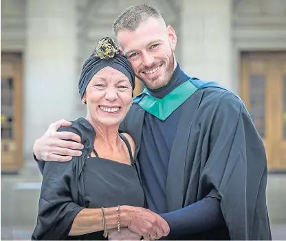  ??  ?? Sam Latronico with mum Matilda following his graduation from Abertay.