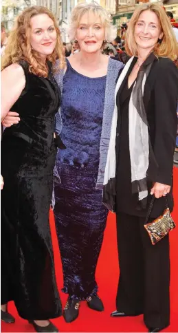  ??  ?? Making plans for the future: Sheila Hancock poses on the red carpet with her daughters Joanna and Melanie