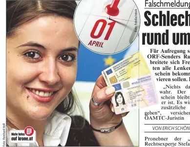  ??  ?? April, April: Extraprüfu­ngen für alle Lenker, die vor 1996 den Schein gemacht haben, wurden von Radiosende­r „erfunden“.