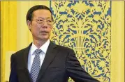  ?? AP 2016 ?? China has squelched virtually all online discussion of the sex assault accusation­s made by Peng against former Chinese Vice Premier Zhang Gaoli, seen here in 2016.