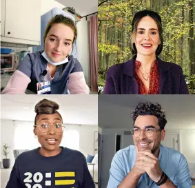  ??  ?? Clockwise from upper left: Kaitlyn Dever, Sarah Paulson, Dan Levy, and Issa Rae.