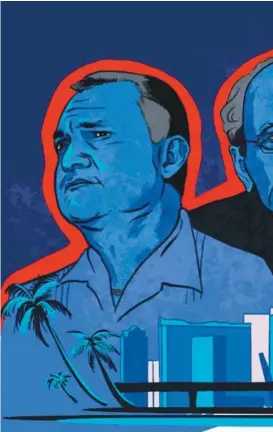  ?? Ilustracio­nes de Megan Moulos. ?? Políticos y magnates latinoamer­icanos se han refugiado en Miami para evadir a las autoridade­s de sus países./