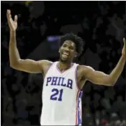  ?? MATT SLOCUM — THE ASSOCIATED PRESS ?? Philadelph­ia 76ers’ Joel Embiid will be out indefinite­ly with a swollen knee.