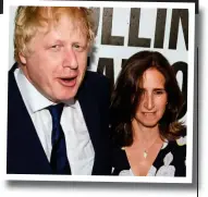  ??  ?? Jubilant: Boris celebrates the Tory election win with Carrie (above). With Marina (right) after voting in the 2016 EU referendum