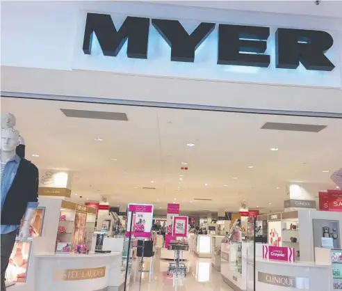  ??  ?? HARD TIMES: Myer chief executive Richard Umbers has been trying to turn around the business for two years but the retailer reported a 3.3 per cent fall in its third quarter sales in May with comparable sales down 2 per cent.