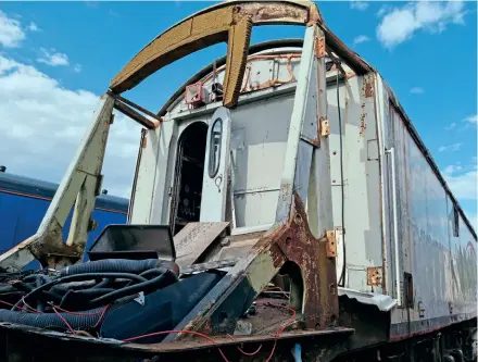  ?? ?? Before it was removed from Leicester LIP for disposal, No. 56106 displays its ‘open air’ cab on August 3, 2021. BC Collection