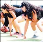  ?? AFP ?? Ichtar Zahraoui (right) trains members of The Pirates American football team in Moroccan capital Rabat on July 29.